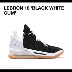 LeBron 18’ Black and White Gum Sneaker
